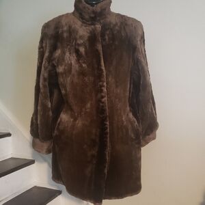 Vintage Balloon Sleeve Fur Coat